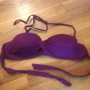 Purple strapless bathing suit top